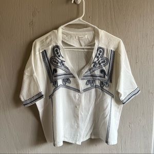 Vintage Boho V-neck Light Shirt